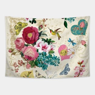 Spring blooming and hearts Tapestry