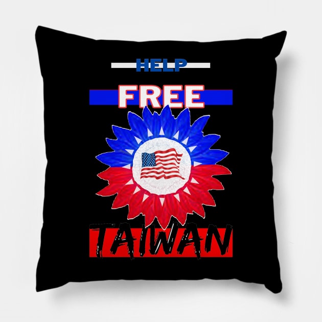 Help free taiwan from opression Pillow by Trippy Critters