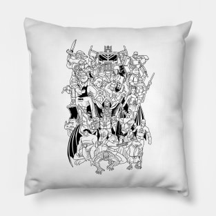 90's hero's black and white Pillow