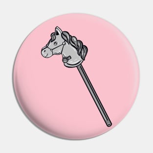 Black And White Horse Stick With Pink Background Pin