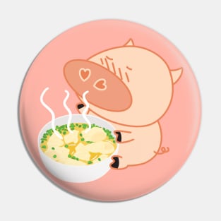 Funny Pig and Chinese Pork Wonton Soup Pin