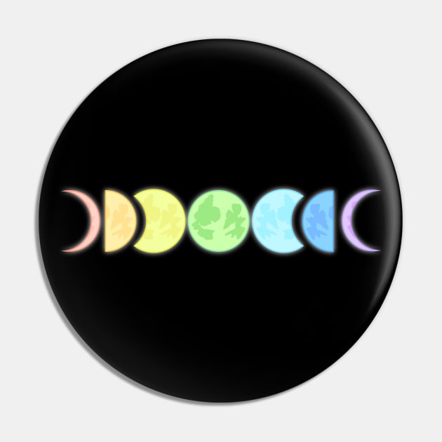 Rainbow Phases of the Moon Pin by gabyshiny