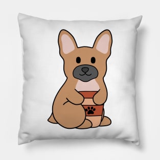 French Bulldog Coffee Brown Pillow