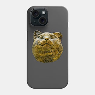 Cat with a grin statue Phone Case