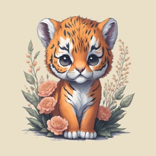 Cute Floral Tiger 2 T-Shirt