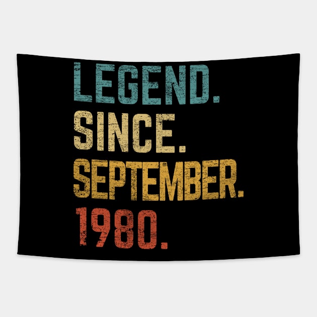 42nd Birthday Gift 42 Year Old Legend Since September 1980 Tapestry by tabaojohnny