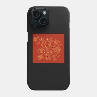 Flowers and Vines in Red Phone Case