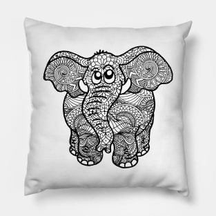 Elephant Zentangle Pillow
