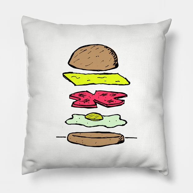 Pork Roll, Egg, and Cheese Sandwich Pillow by gregfitz