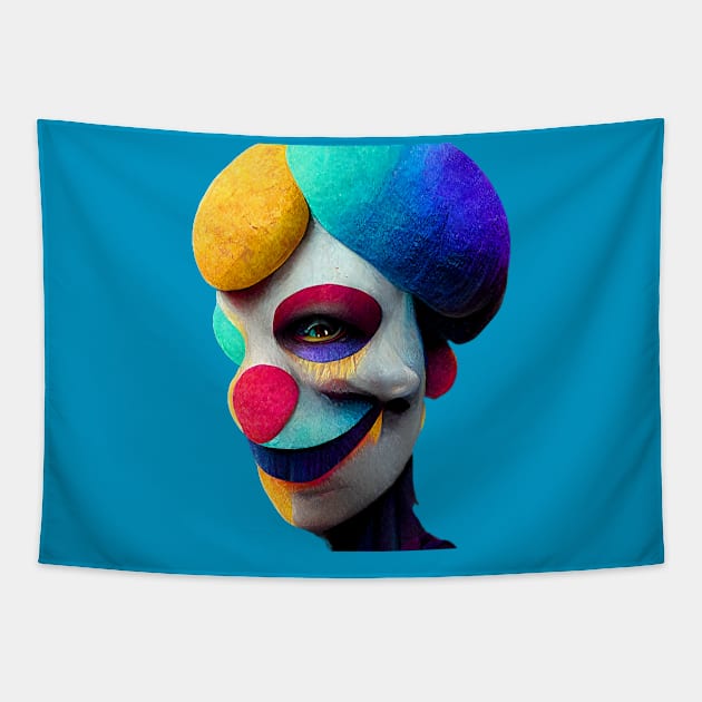 Pierrot Tapestry by www.TheAiCollective.art