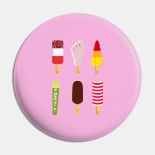 Mix of Ice lollies pastel pink background Pin