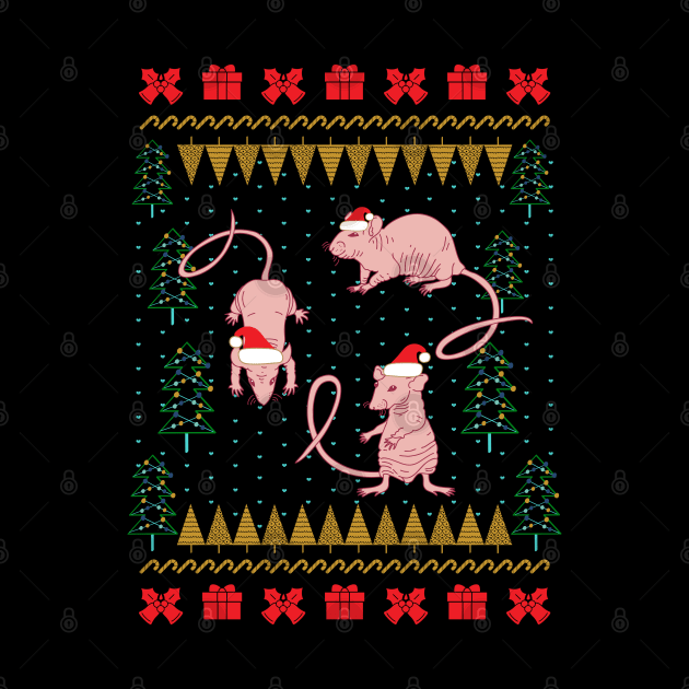 Nude Mice Ugly Christmas Sweater by okpinsArtDesign