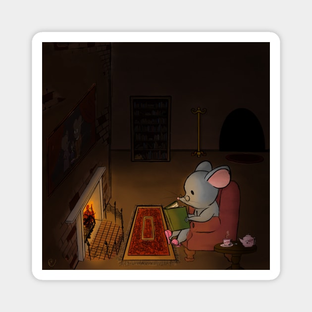 Cozy Mouse Magnet by audistry