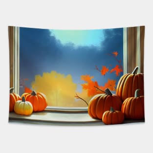 Pumpkin Patches Watching Fall Season Autumnal Vibes Tapestry