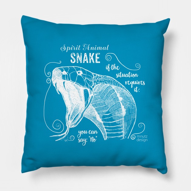 Spirit animal - Snake white Pillow by mnutz