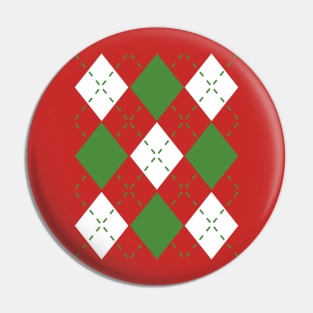 Ugly Argyle lozenges pattern Christmas sweater Pin