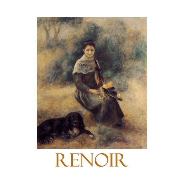 Young Girl with a Dog by Pierre-Auguste Renoir by Naves