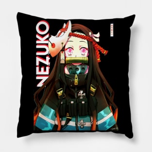 Nezuko Demon Slayer Vector Art Pillow