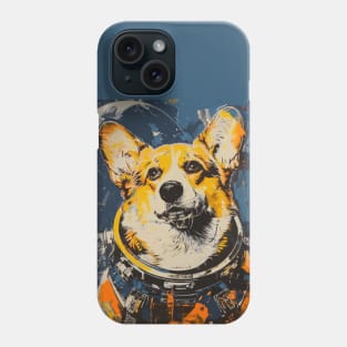 Vintage corgi dog astronaut portrait Phone Case