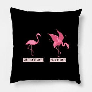 Funny Vodka Shirts Flamingo Liquor booze Gift Pillow