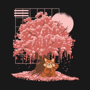 Red Panda Under a Cherry Tree T-Shirt