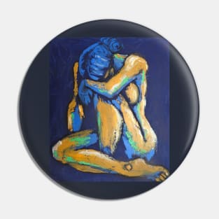 Blue Heart 4 - Female Nude Pin