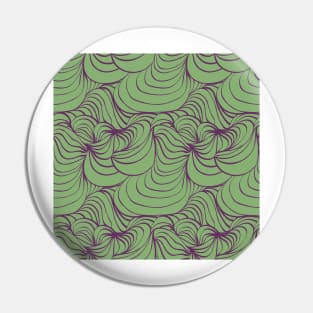 Green and Purple Line Art Pattern Pin