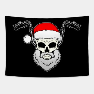 Santa Biker Skull Tapestry