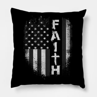 Jesus Faith American Flag 4th OF July Gift Pillow