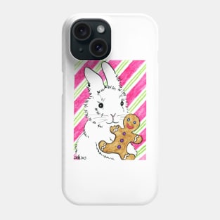 2013 Holiday ATC 5 - Bunny with Gingerbread Man Phone Case