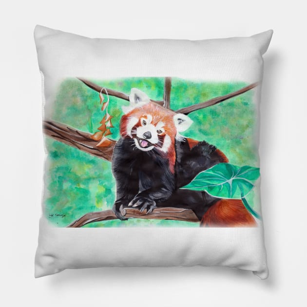 Red Panda Pillow by lucafon18