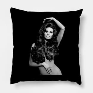 Raquel Welch grayscale style pop Pillow