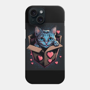 cute cat in box Phone Case