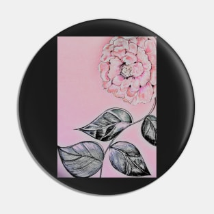 PALE PINK ORIENTAL PEONY FLORAL DECO DESIGN ART PRINT Pin