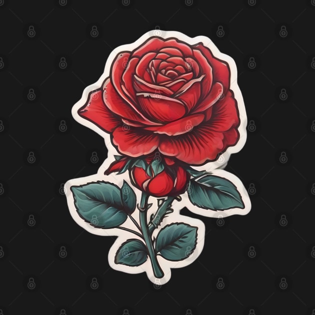 Red Flower Sticker by SPIT-36