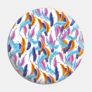 Multicoloured Feathers Pin