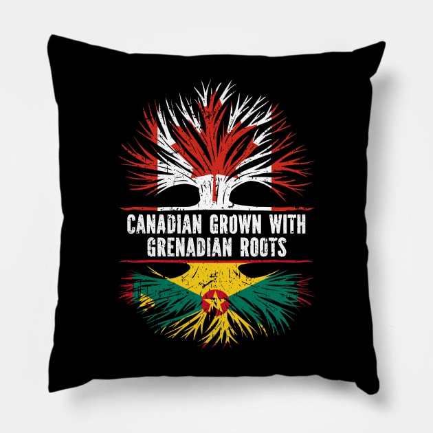 Canadian Grown with Grenadian Roots Canada Flag Pillow by silvercoin