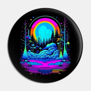 Rejuvenating Trippy Dark Forest Pin