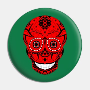 the red pattern skull in ecopop Pin