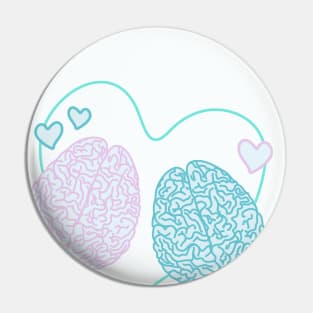 Pastel Brains in Love Pin