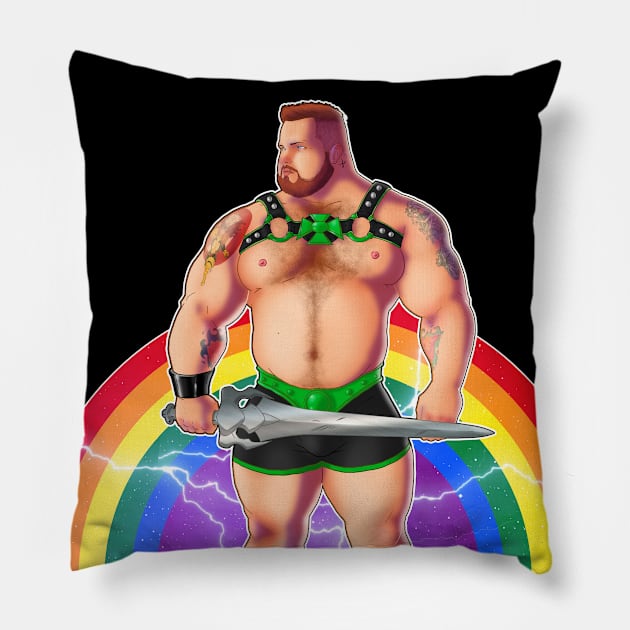 He-Bear Pride Pillow by JayGeeArt