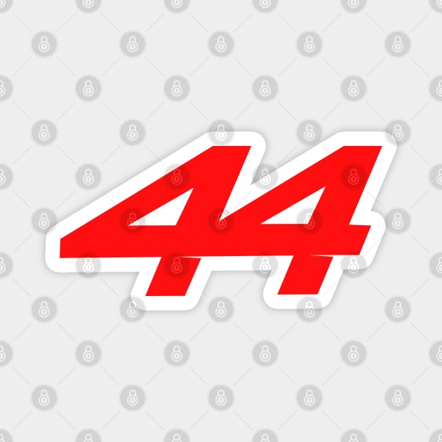 Lewis Hamilton 44 - 2026 Driver Number Red Magnet by krynxr@gmail.com