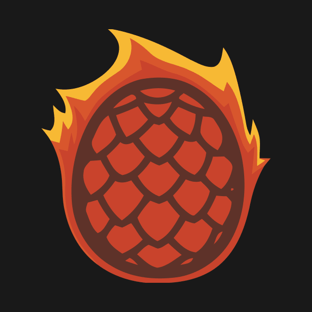 Red dragon egg on fire by Dyobon