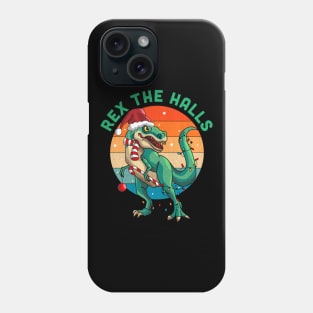 Rex The Halls Christmas Dinosaur T-Rex Xmas Phone Case