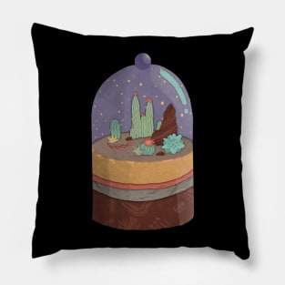 Desert Cactus Ecosystem Terrarium in a Jar Pillow