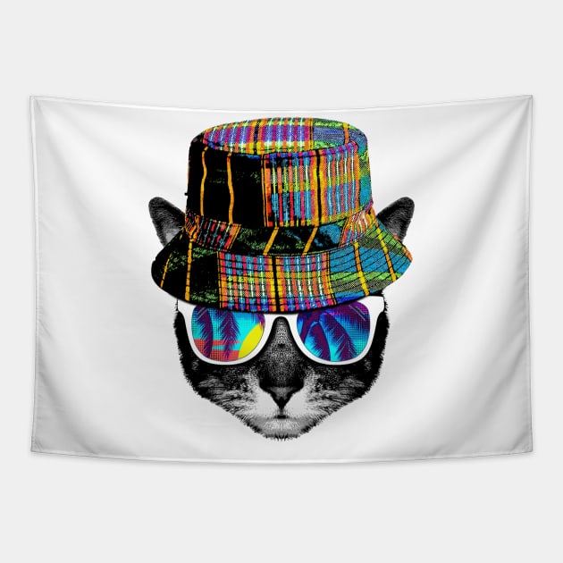 Cat summer vibes Tapestry by clingcling