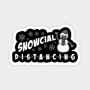 Snowcial Distancing - Funny Christmas Thanksgiving 2020 Vintage Funky Retro Magnet