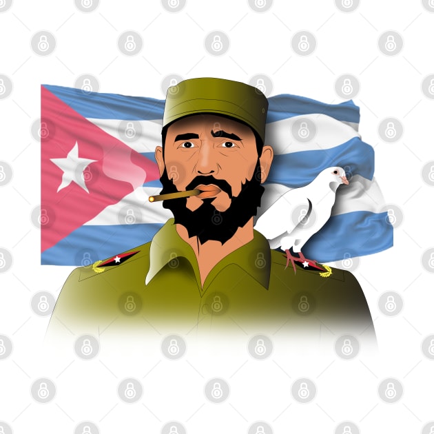 Fidel Castro T-shirt by Elcaiman7