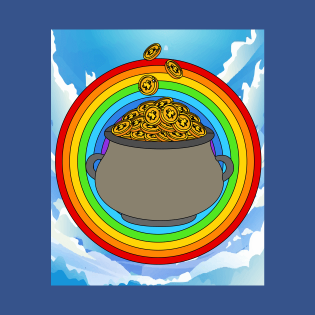 Rainbow With Boiler Pot Full Of Gold by flofin