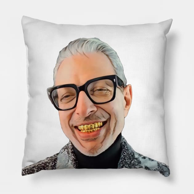 Jeff Goldblum Grillz Pillow by thegoldenyears